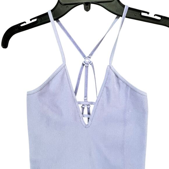 Free People Movement Dance All Day Bodysuit M-L Nitro Purple Strappy Boho Active - Picture 3 of 11